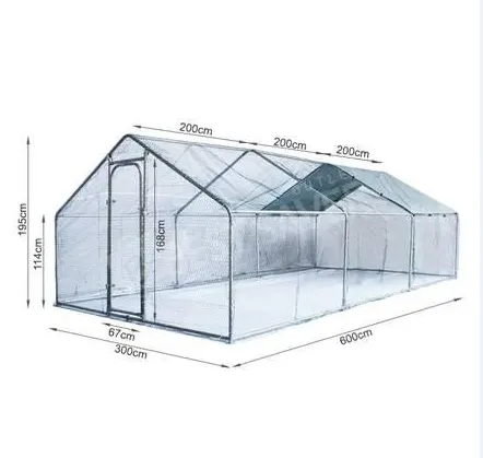 Gallinero comercial galvanizado para exteriores, 2x3x2m, fabricante de china