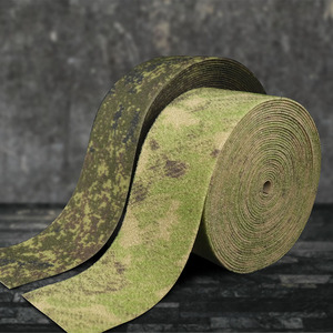 Custom Camouflage soft wide <strong>elastic</strong> 25mm self adhesive fastener nylon <strong>hook</strong> <strong>and</strong> <strong>loop</strong> roll fabric webbing strap tape - Product Image 1