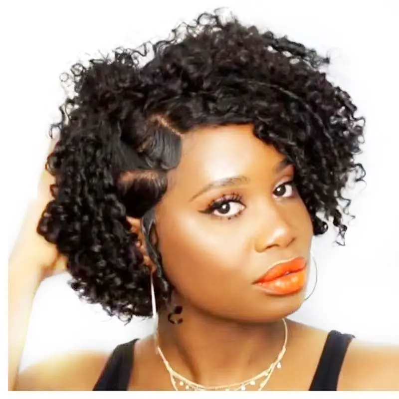 European and American wig African small volume natural black explosive head