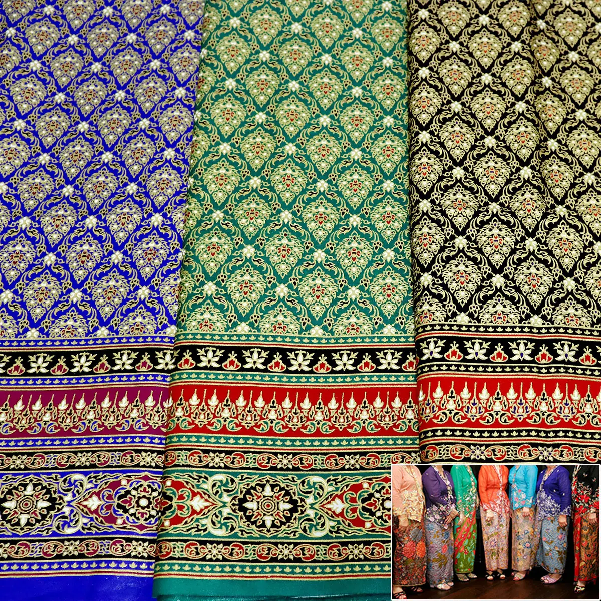 Производитель 100% полиэстер в юго-восточном азиатском стиле тайская ткань с принтом батик саронг для одежды юбка платье