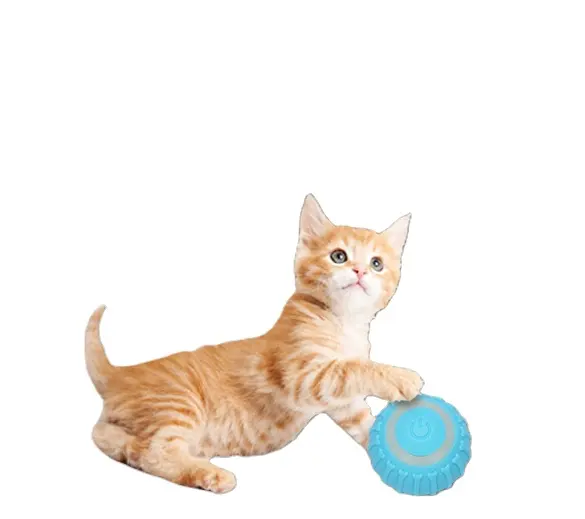 כדור צעצועי חתול אינטליגנטי אינטליגנטי עם נורות LED נע אוטומטי מתגלגל כדור צעצועי חתול מלווה