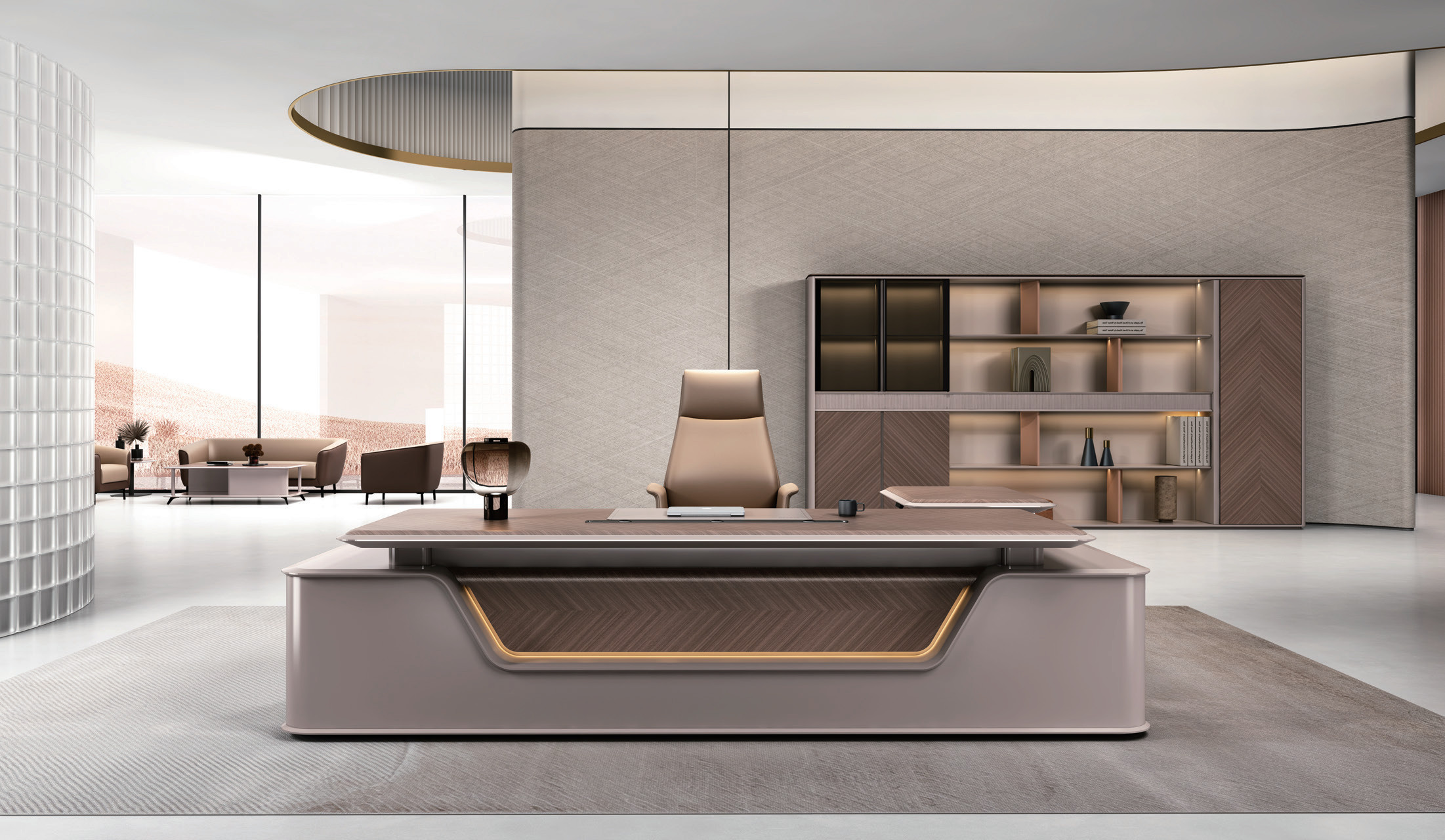 Beige Jaune + Brun Noyer Bureau1