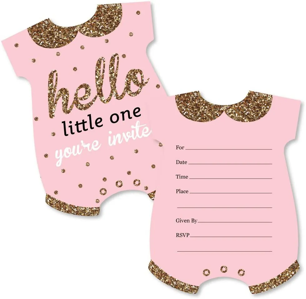 Personalizzato su misura Rosa Blu Delle Ragazze E Dei Ragazzi Del Bambino Della Decorazione Shower Invitation Card