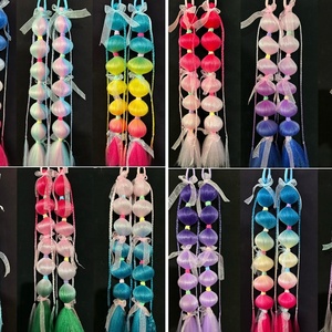 Bán Buôn Handmade Đầy Màu Sắc Tóc Đuôi Ngựa Tóc Giả Với Thời Trang Bím Tóc Bong Bóng Xoắn Tóc Đèn Lồng Phong Cách Bán Sỉ Bện Lông - Product Image 4