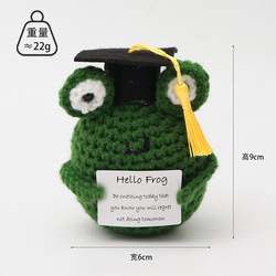 Chapeau de docteur noir, carte grenouille vert foncé H