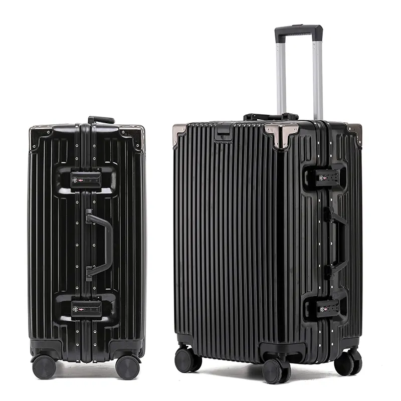 Custom logo 24 pollici grande bagaglio da viaggio durevole in acciaio inox barra per pc telaio in alluminio valigia di lusso per 20 pollici