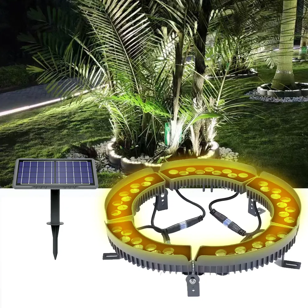 Solar árbol abrazando luz al aire libre impermeable LED paisaje decoración anillo árbol luz al aire libre jardín árbol iluminación