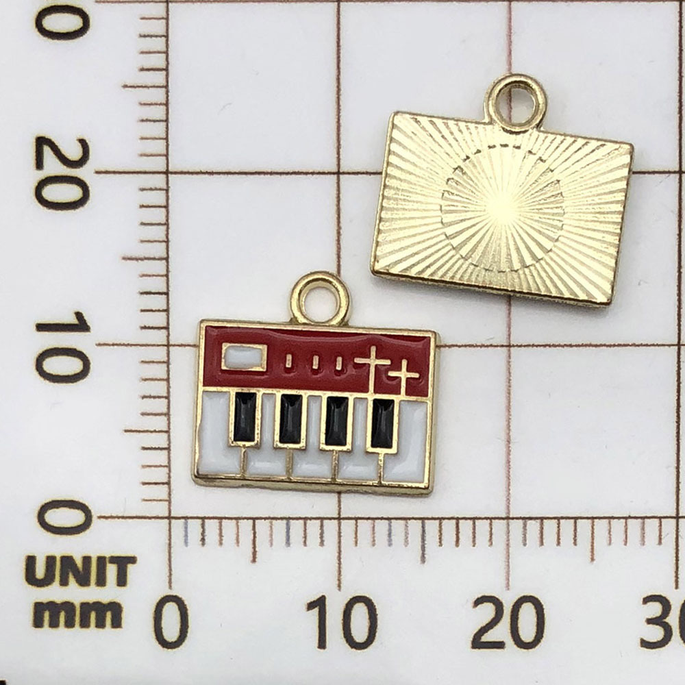 1 red oil-sprinkled piano - 1g - 13*15mm - 19463