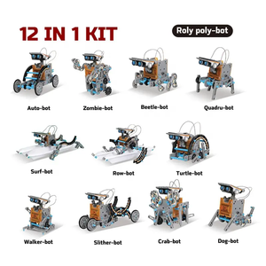 12 in 1 STEMソーラーロボットキット教育DIY組み立てソーラーパワーロボティクスビルディング科学実験セット子供のため - Product Image 2