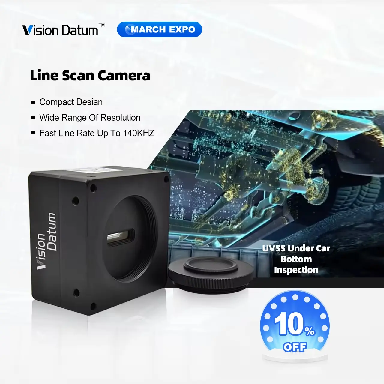 Pro_Vision Datum uvss 2K Color GigE Line Scan Camera UVSS Under Vehicle Car Security Inspection System con 180 grados Fisheye