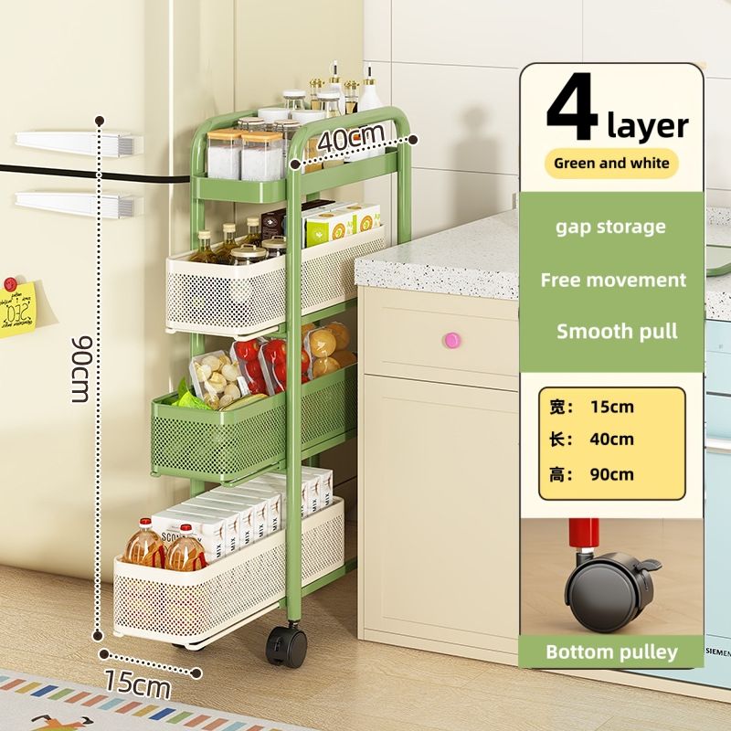 4 Tier Slide-out Frame | W16cm | Green-White