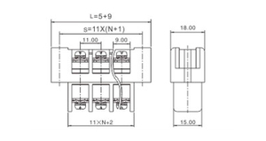 XLCF 4-XX-00-C <strong>Terminal</strong> Spacing 11.00mm 4mm&sup2;Max 30A High Current Brass <strong>Terminal</strong> <strong>Block</strong> - Product Image 6