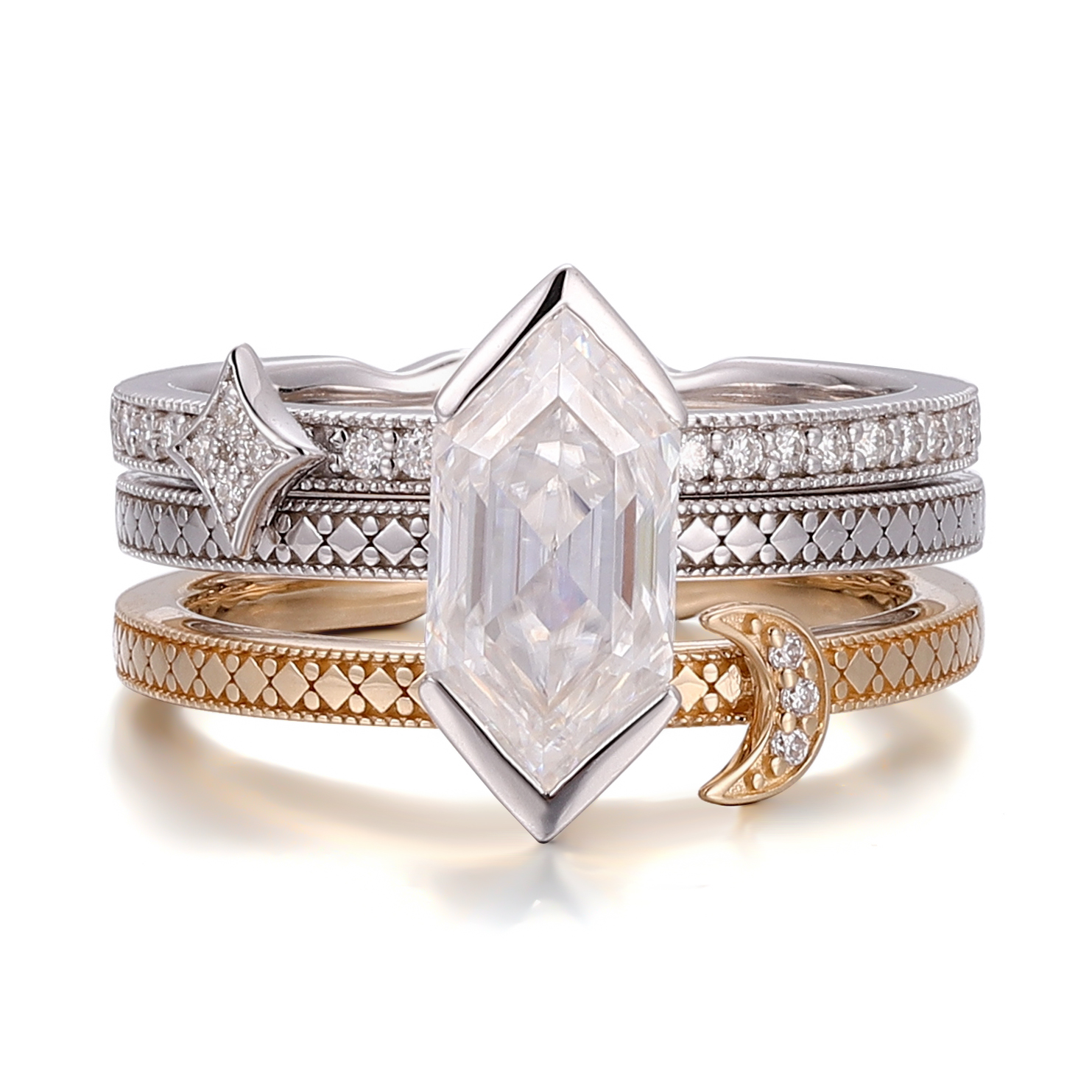 แหวนมอยซาไนต์ทองแท้ 18K