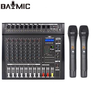 AOSHEN 8 Channel Power Audio Amplifier <strong>Match</strong> for <strong>Sound</strong> Mixer Ith Metal Wireless Microphone With 16 DSP Echo USB BT - Product Image 4