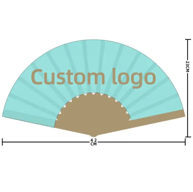Individuell bedruckter Logo-Kunststoff-Handfächer-Stoff-Falt fächer für Werbe geschenk
