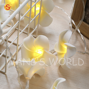 Guirnalda de luces <span class=keywords><strong>LED</strong></span> hawaianas, cadena de flores artificiales alimentada por batería