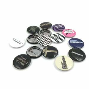 Sıcak satış güvenle pin rozeti 1 inç teneke yuvarlak düğme rozetleri yapmak kendi logo baskılı teneke metal rozeti - Product Image 1
