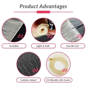 High Quality Raw Hair Extensions Double Drawn Design for <strong>Easy</strong> Installation Genius Weft <strong>Human</strong> Hair Extensions - Product Image 4