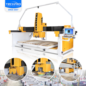 Profesyonel TechPro Cnc 4 + 1 eksen mermer ve granit kesme makinesi 5 eksen Cnc taş köprü testere - Product Image 1