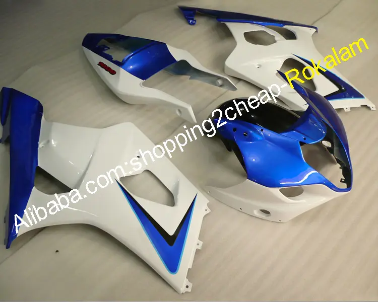 03 04 GSXR-1000 Carénage Kit Carrosserie Pour Suzuki GSXR1000 2003 2004 GSX-R1000 K3 Vélo de Course Bleu Blanc Carénages De Moto