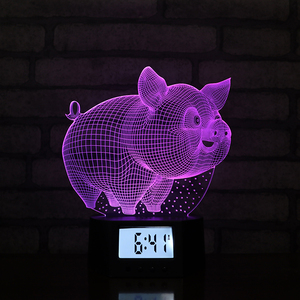 Multifunzione Smart Home Lights lampada Base orologio 7 colori LED telecomando luce notturna - Product Image 6