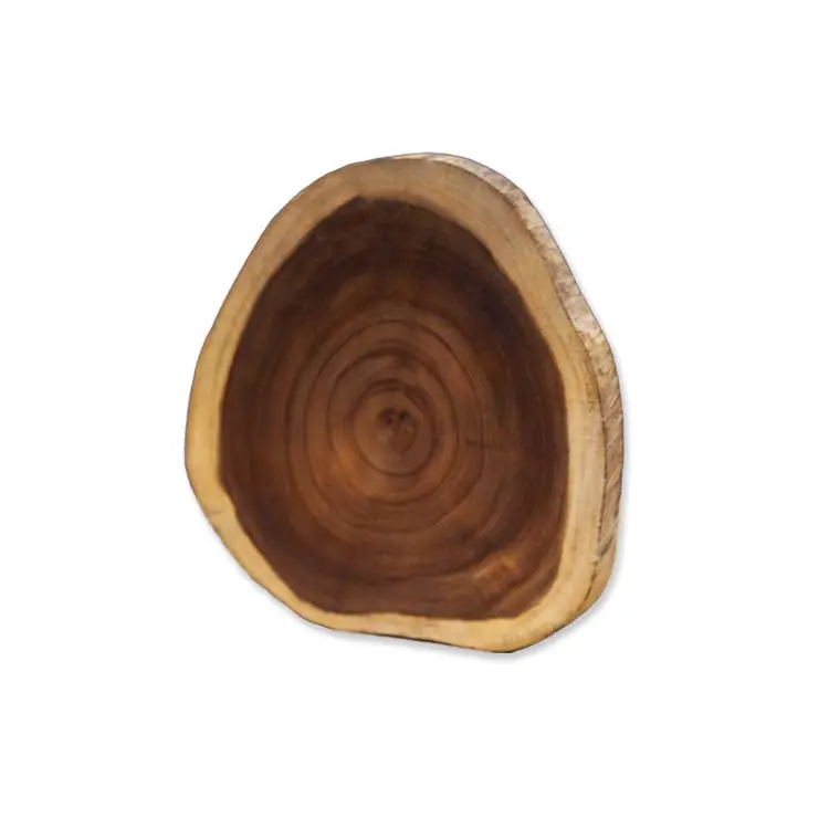 Tabla de cortar de madera de acacia irregular natural, tabla de cortar redonda, plato de servicio para Cocina