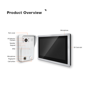 High Quality <strong>TCP</strong>/<strong>IP</strong> <strong>Video</strong> <strong>Intercom</strong> Doorbell <strong>System</strong> with 10.1 Inch Indoor Monitor and FIngerprint Outdoor Unit Unlock for Villa
