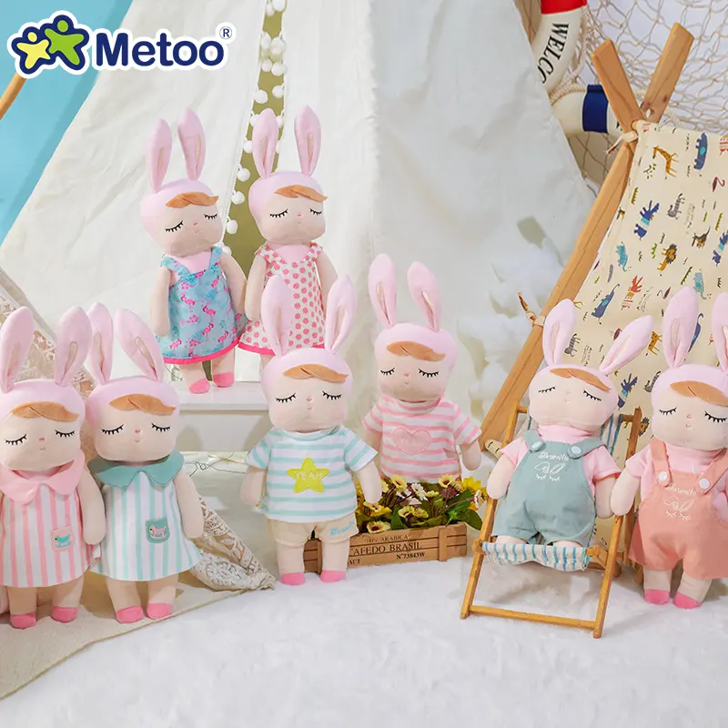 Metoo أنجيلا اللباس الطفل الدمى Oem مخصص أفخم دمية الاطفال Peluches Kawaii Plushie دمية دمى أرانب قطيفة