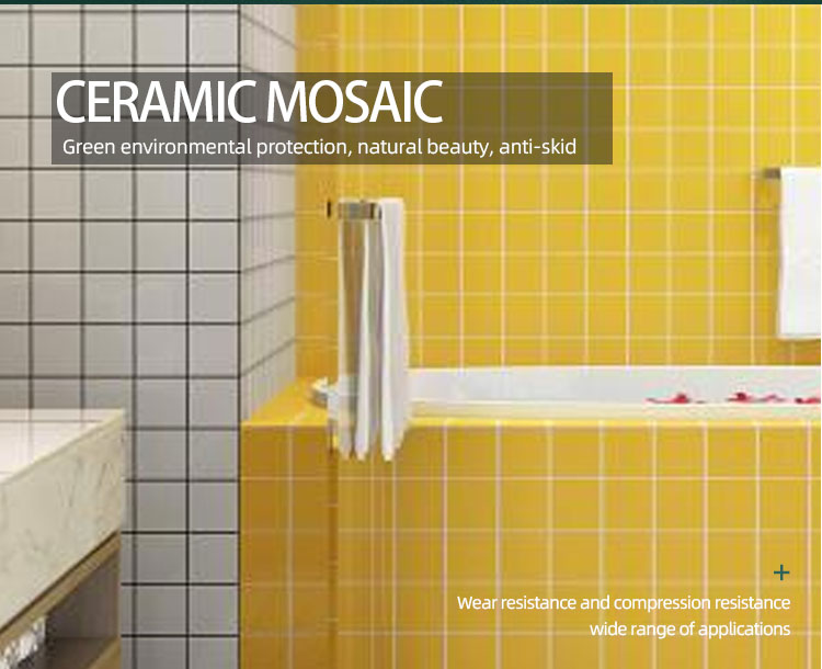 Mosaic prices yellow tiles for kitchen 97*97mm matt backsplash mosaic wall tile