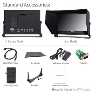 SEETEC Factory 17,3 Pro Broadcast Field Monitor pulgadas FHD diseño de aluminio, HDMI/3G-SDI/componente/entradas compuestas, - Product Image 6