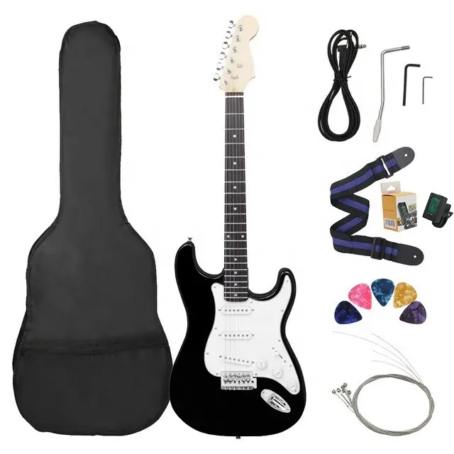 Venta directa de fábrica de alta calidad, buen precio, guitarra eléctrica Lefty, guitarra eléctrica portátil de 39 pulgadas