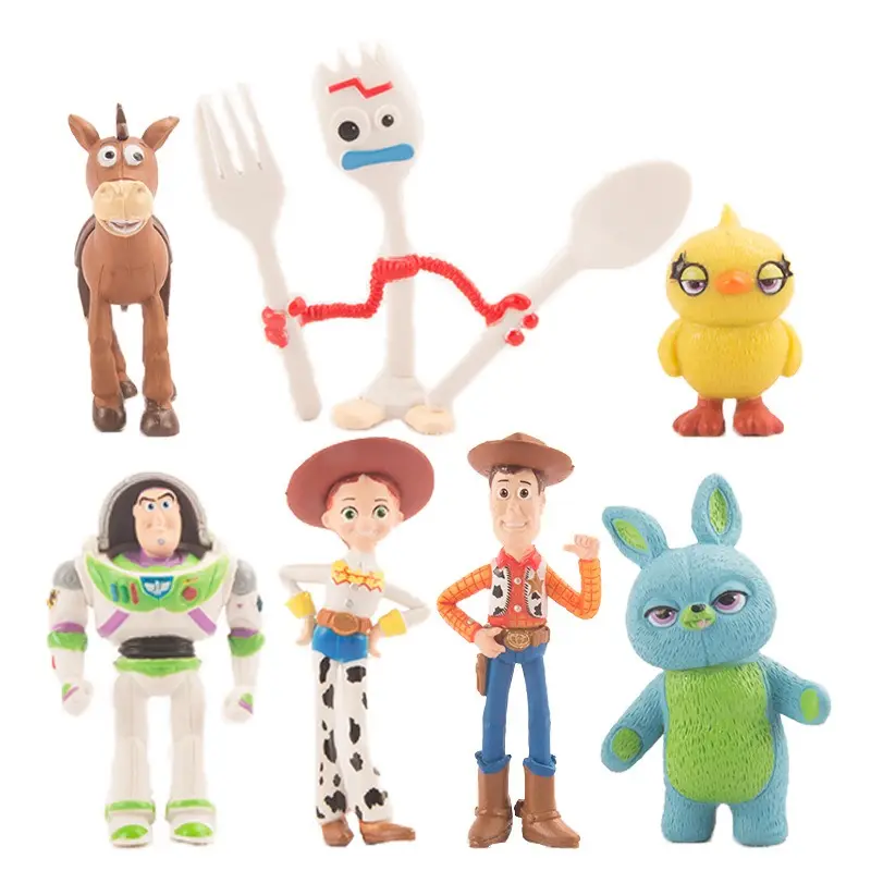 Dihao vendita calda Anime Toy 4 Figure 7pcs Buzz Light Year Tracy Woody Aliens Jessie Dragon Forky Set Action Figure Toy