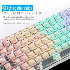 销售高品质K10 100键RGB透明机械游戏键盘的制造商支持oem/odm。 - Product Image 5