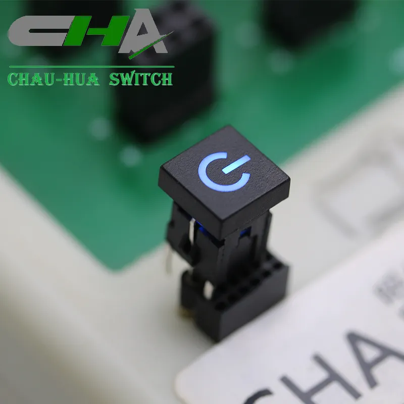 CHA 6mm mini tact switch with led and Customized symbols C601B series Illuminated tactile switch