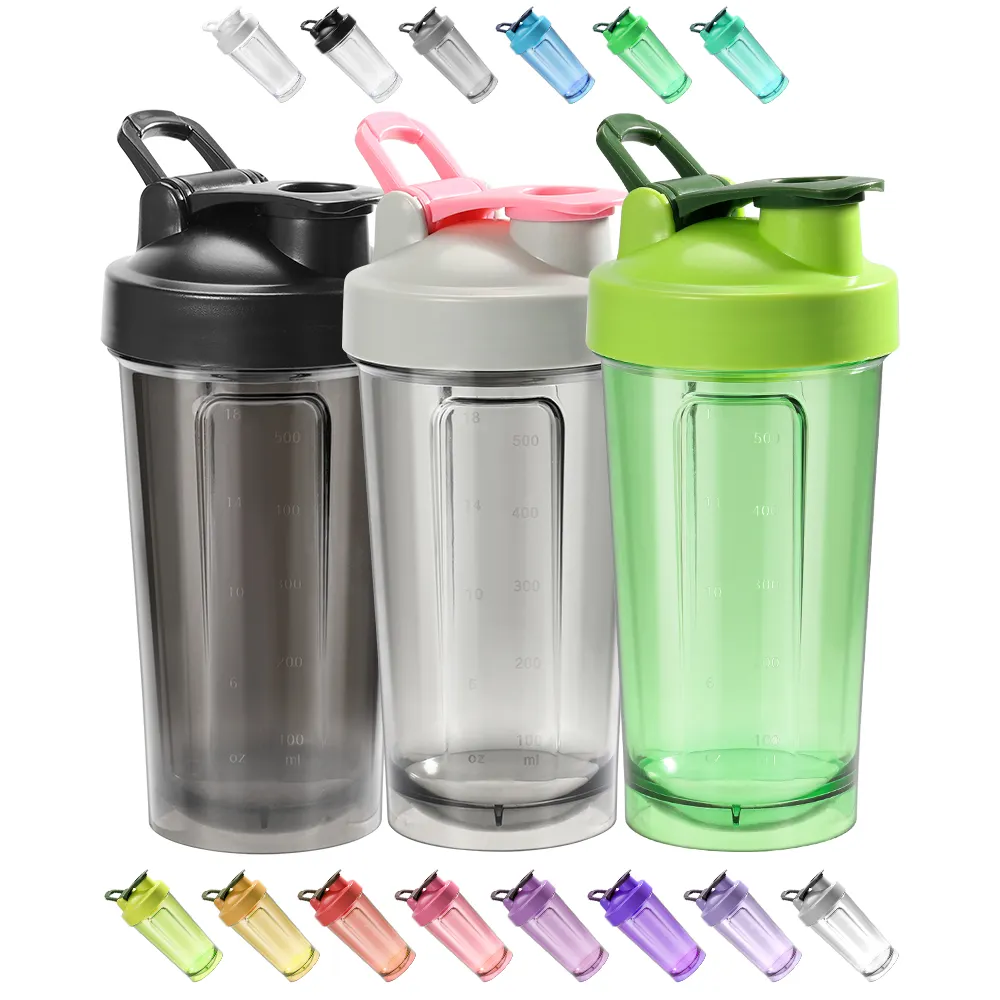 Unisex 500 ml Workout Mixer Shaker Flaschen individuelles Logo Fitnessstudio Protein-Shakers Reisen Direkt Trinken