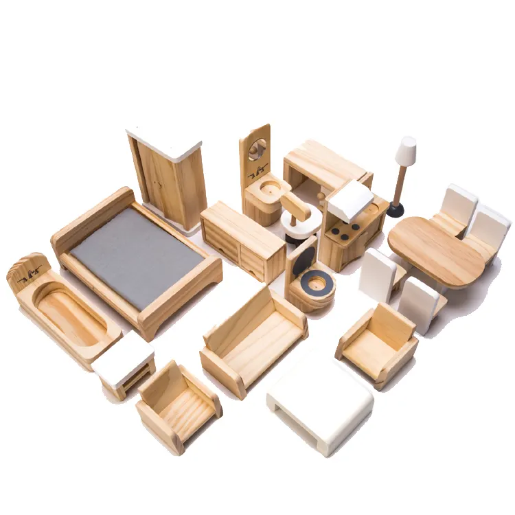 Juego de simulación de casa de muñecas en miniatura de madera, muebles para habitación de oficina, 20 Uds., gran oferta, Amazon, 2022