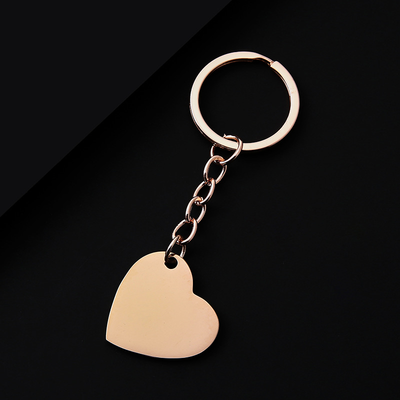 Llavero corazón oblicuo 30285mm oro rosa