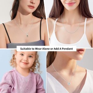925スターリングシルバーファッションリンクチェーンネックレス0.8mm女性用ボックスチェーンショートリーフデザインパーティー用ギフト - Product Image 5