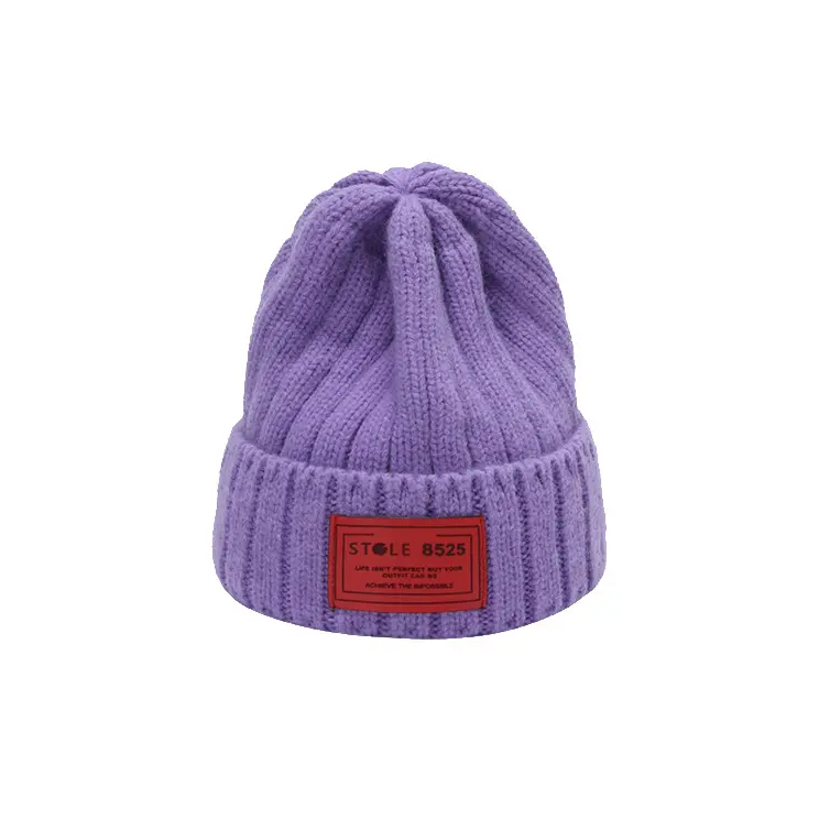 Акриловая жаккардовая зимняя шапка-пуловер с логотипом унисекс