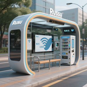 Su misura modulare prefabbricata Rta Bus Stop zincato telaio solare Display digitale soluzione di trasporto pubblico pensilina Smart Bus - Product Image 1