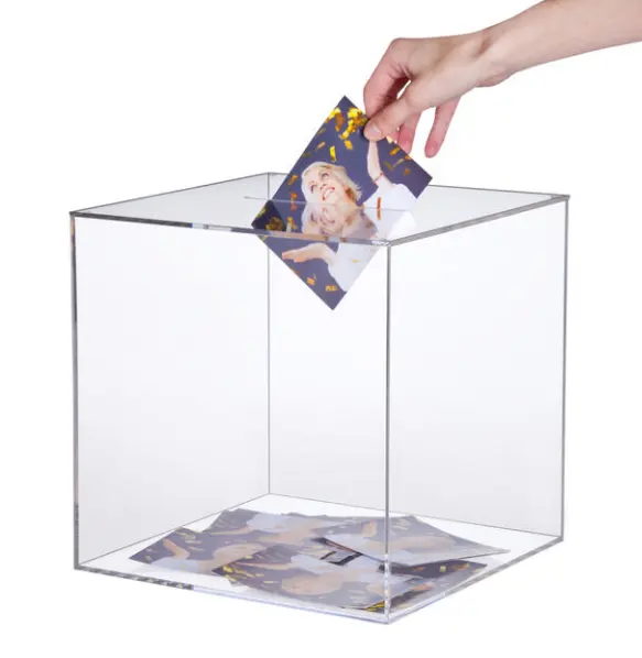 Benutzer definierte transparente klare faltbare Drop Front Acryl Kunststoff abnehmbare Box Display Box für Laden geschäfte