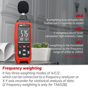 TASI TA652B数字声级计30 ~ 130dBA/C/Z噪声计，带USB功能环境测试仪，由耐用塑料制成 - Product Image 4