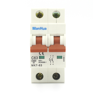 Interruptor de circuito eléctrico de doble Polo para el hogar, disyuntor MCB curvo C D, 16A, 32A, 63A, AC230V, 10KA, carril DIN - Product Image 1