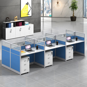 Tavolo a forma di E da scrivania per Computer da ufficio per persona singola dal Design semplice moderno per mobili da ufficio con armadietto - Product Image 3
