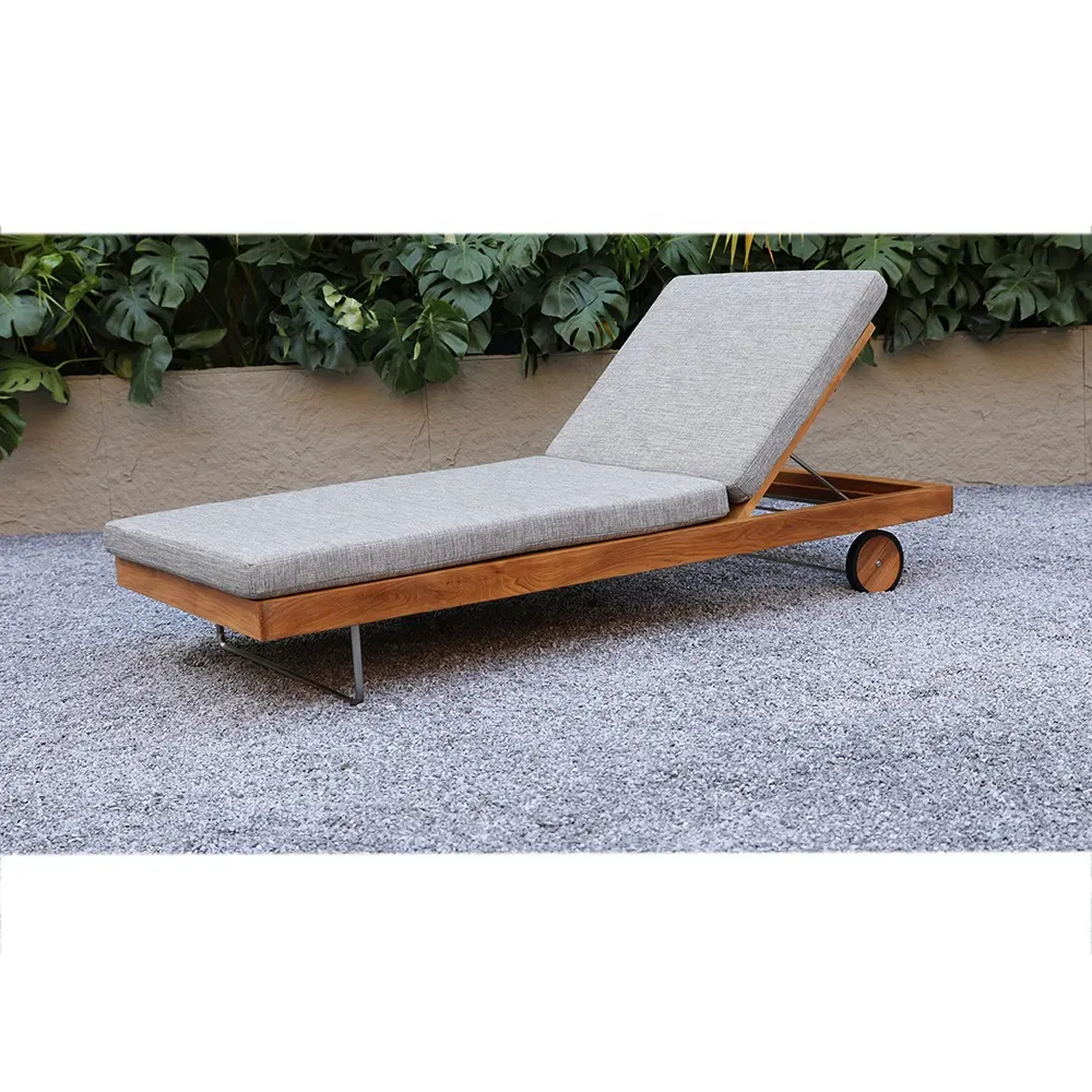 Tumbona de lujo, sillas de playa, tumbonas de teca, tumbona sólida impermeable, muebles de madera ecológica para exteriores, silla de salón