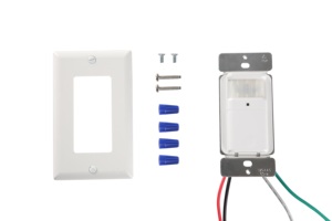 Interruptor de luz con Sensor de movimiento PIR, interruptor de pared activado por movimiento infrarrojo, polo único para CFL/LED/bombilla incandescente con placa de pared - Product Image 5