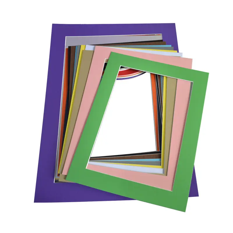 Hochwertige quadratische weiße Kartonfotorahmen für Heimdekoration rechteckiges hölzernes Fotoporträt bunte Fotorahmen
