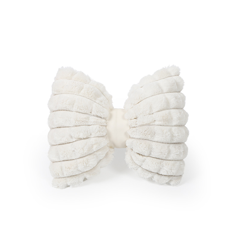 White rabbit fur puff pastry head pillow