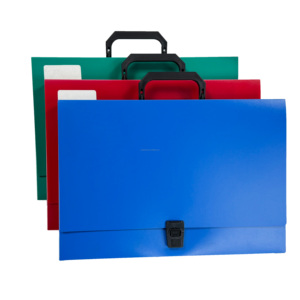 Carpeta de archivos expansible de PVC de tamaño carta A4 con asa, accesorios para carpetas de documentos y presentaciones portátiles - Product Image 1