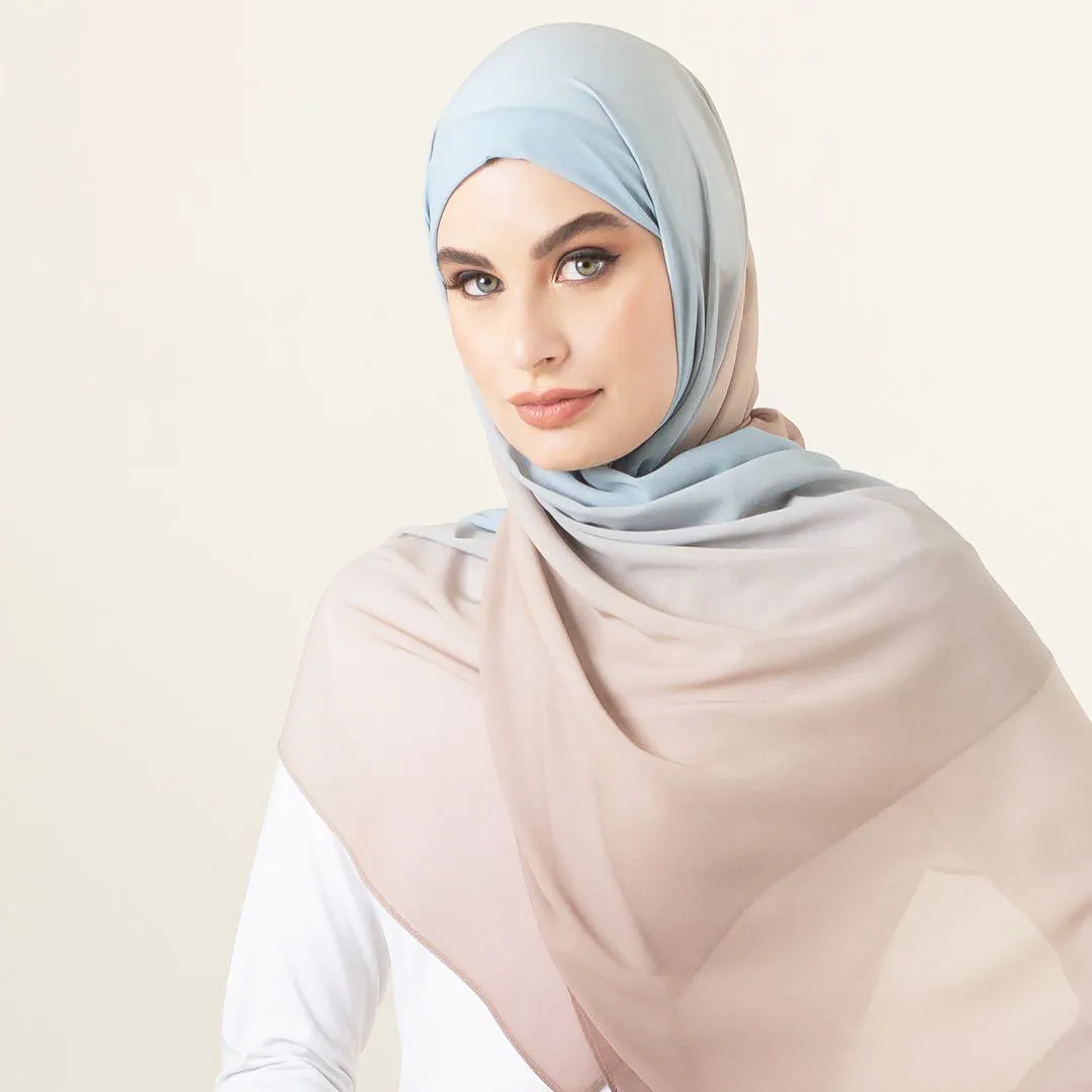 Ombre Chiffon Hijab Xaile 2023 Venda quente Mulheres Muçulmanas Arabian Rainbow Hijabs Cachecóis Senhoras Foulard Femme Véu Muçulmano
